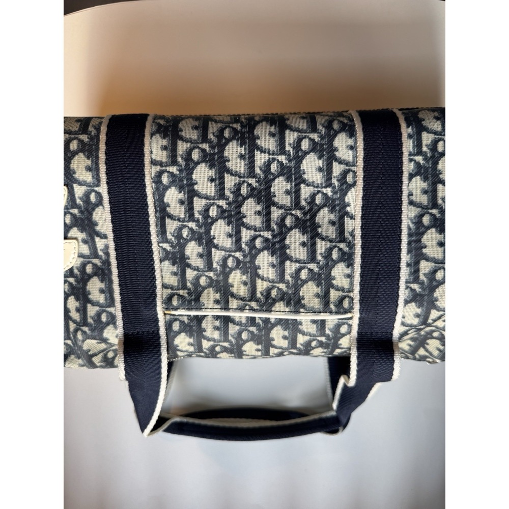Christian Dior Trotter Bag Monogram Blue Canvas Leather Handbag - Picture 13 of 16